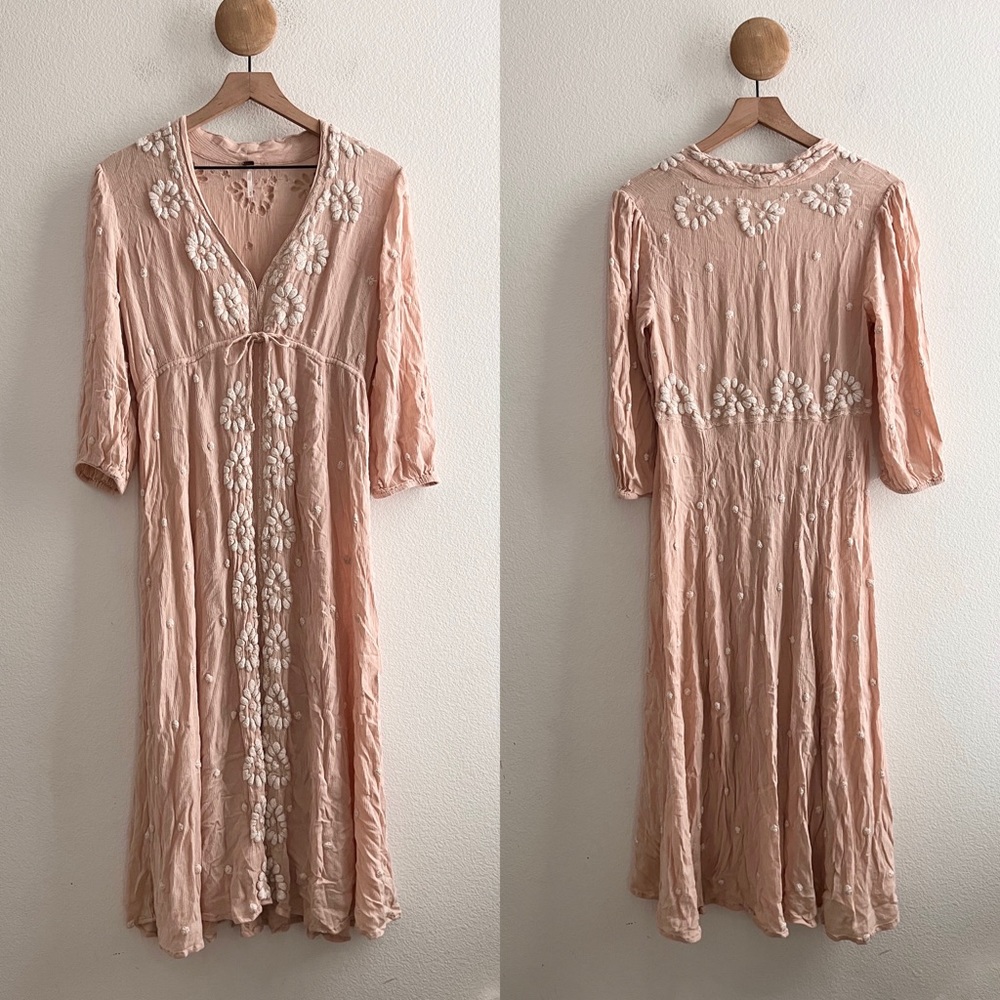 Free People Maxi Emboridered Dress *FLAW*